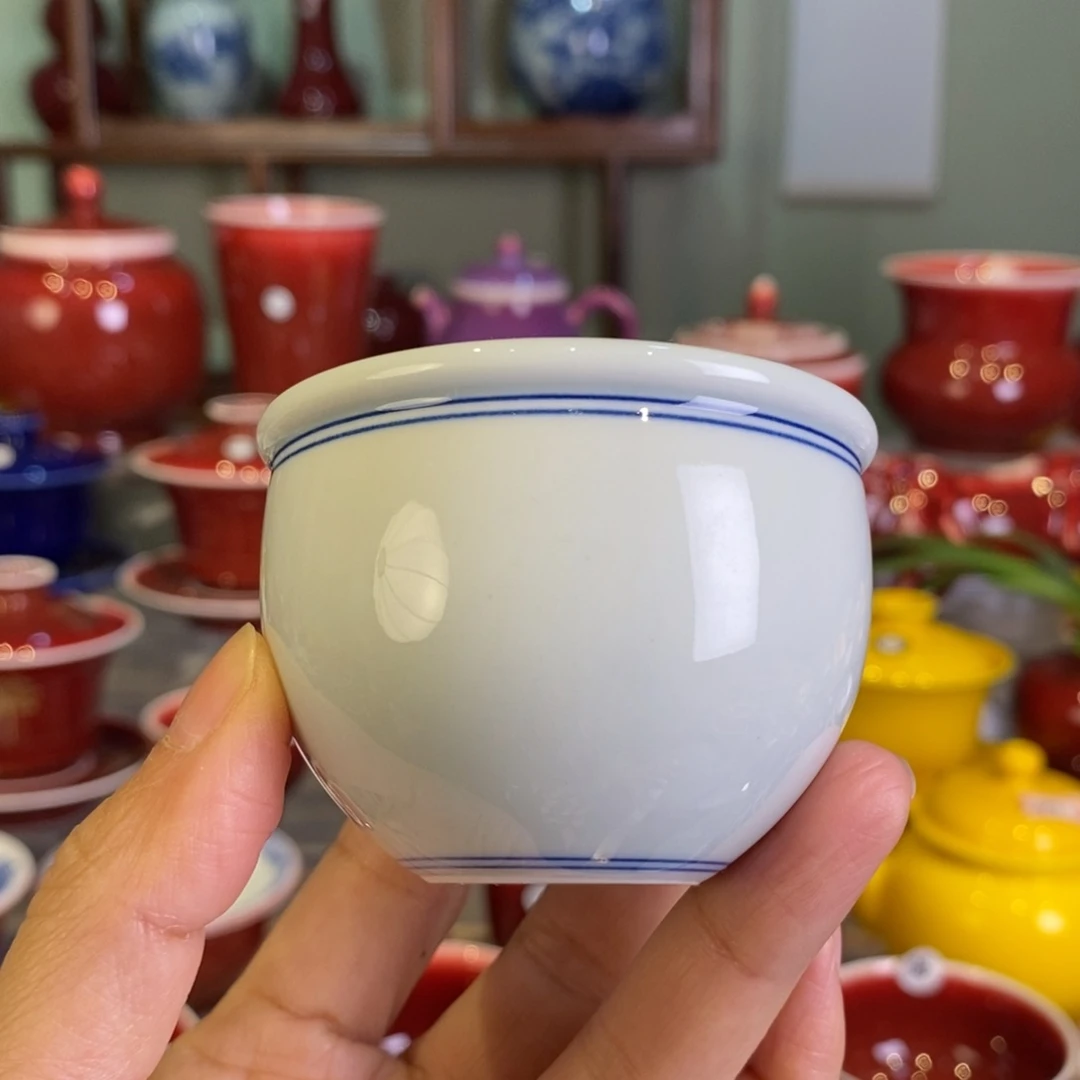 清欢雅玩原矿柴窑素胎小缸杯