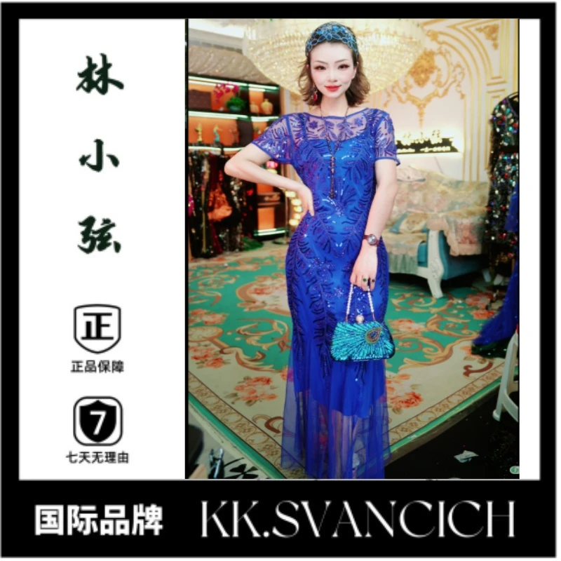 512时尚气质欧美轻盈奢复古中国风走秀设计师日常中式连衣裙1