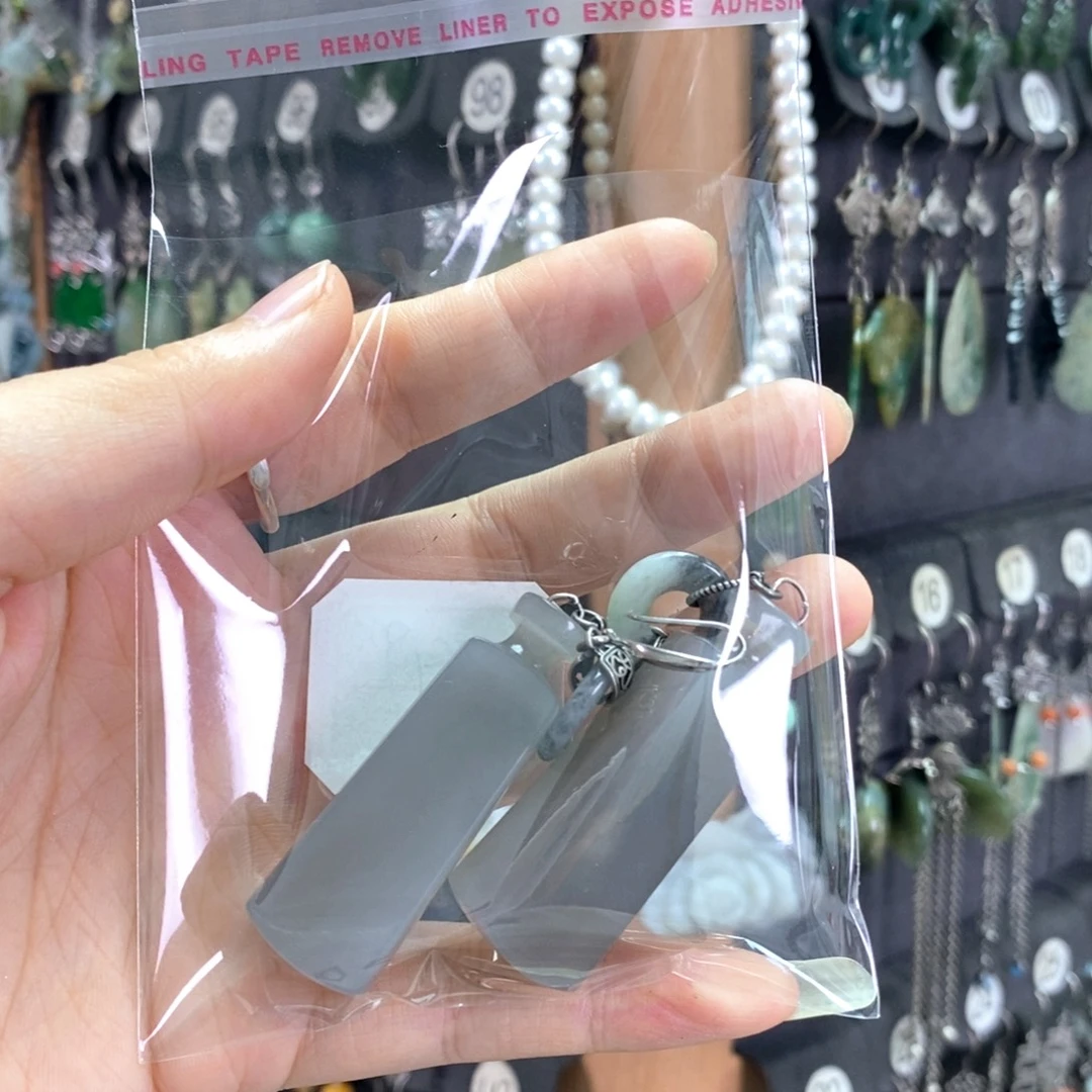 子***嫣和田玉银S925镶嵌耳饰X19