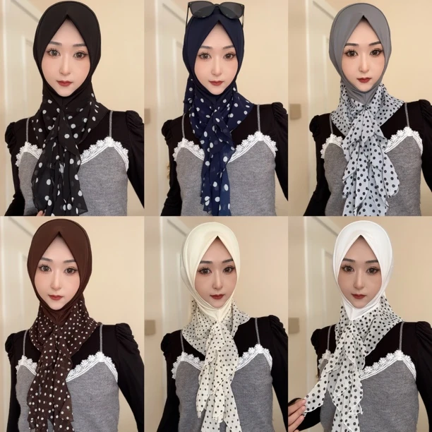 HB学院风拼接雪纺套头