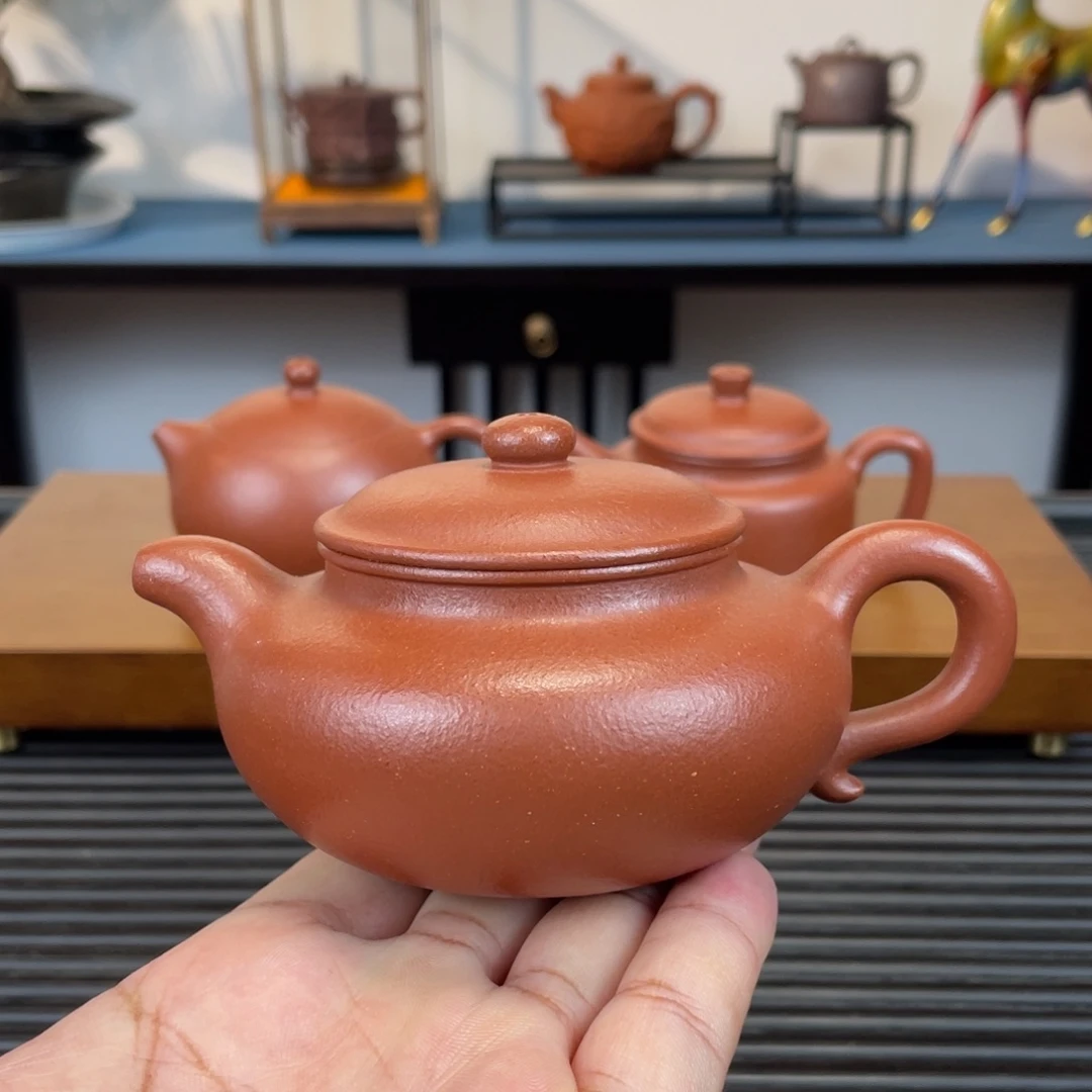 云***青茶壶紫砂红降坡仿古180cc