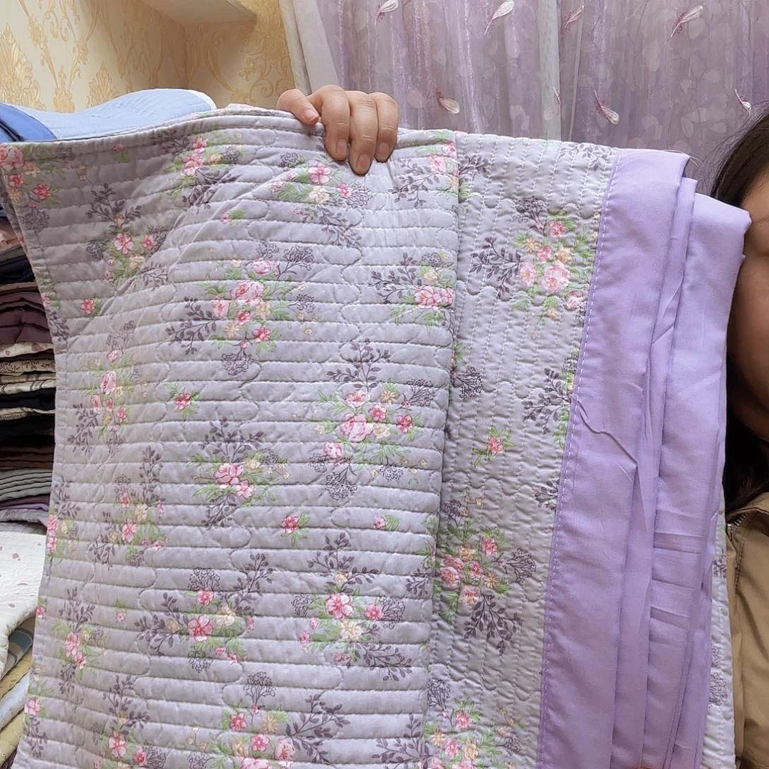 水洗布1.5/2.25香芋紫孤品微瑕三件套