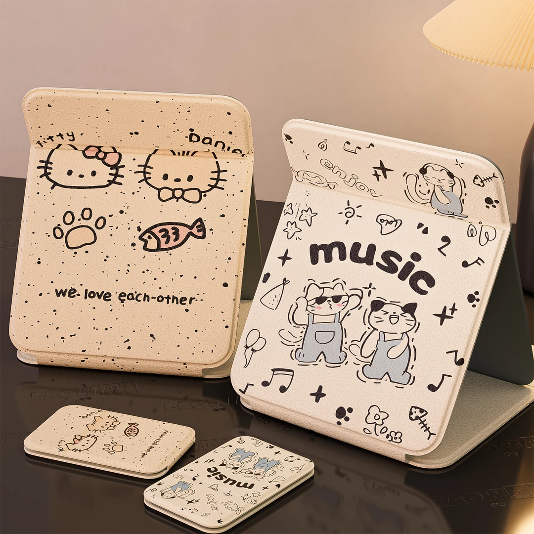 可爱小熊镜子可折叠化妆镜简约情侣款宿舍折叠大号补妆镜便携随身