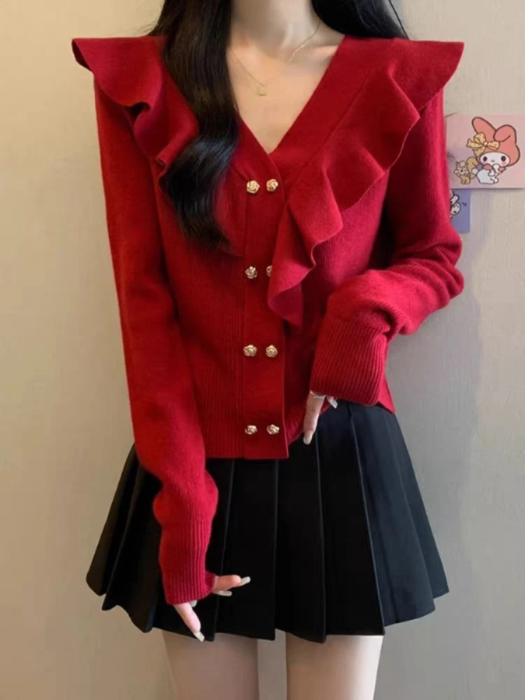 1002秋季新款纯色百搭针织衫（衣长55CM左右）