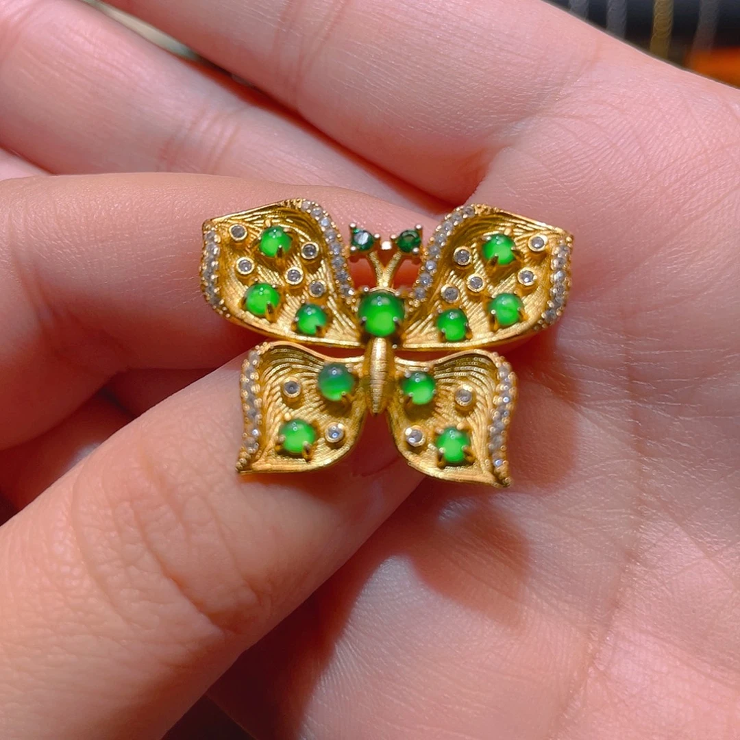 翡翠银S925镶嵌吊坠(不含链)