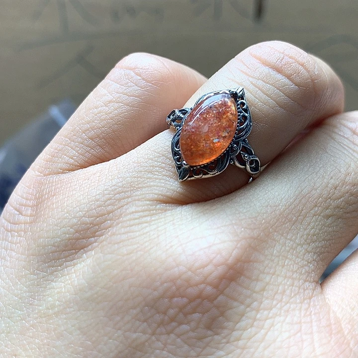 水晶水晶戒指银S925镶嵌