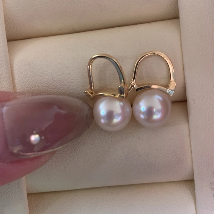 银S925镶嵌耳饰海水珍珠