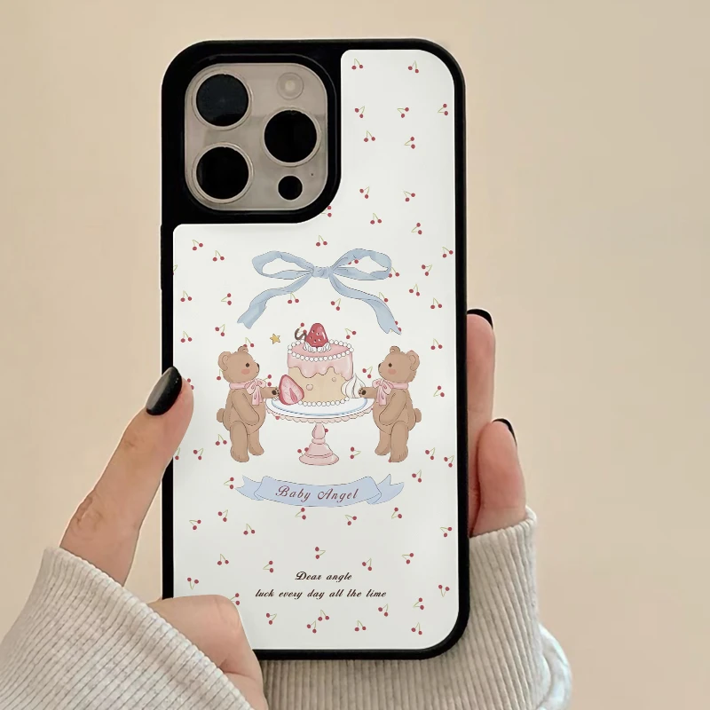 ins可爱小熊适用苹果16手机壳iphone15promax华为matep70女141312