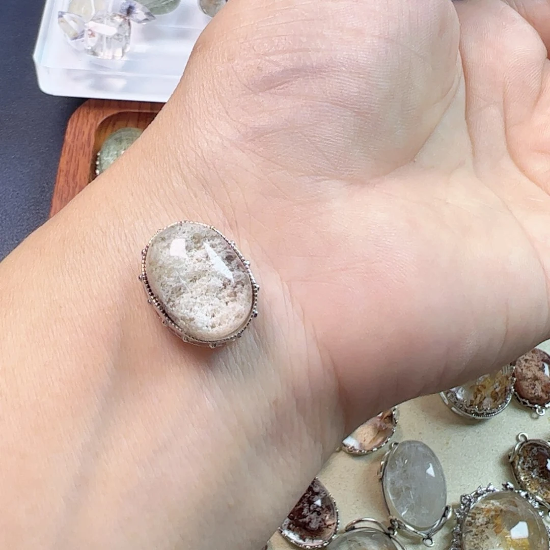 ****水晶手链银S800镀金镶嵌