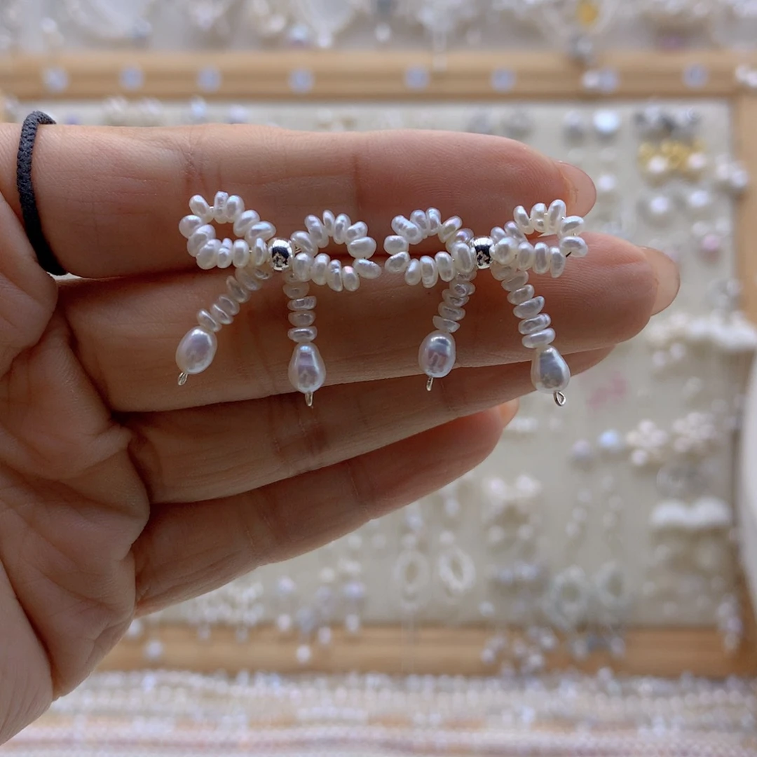 银S925镶嵌淡水珍珠耳饰