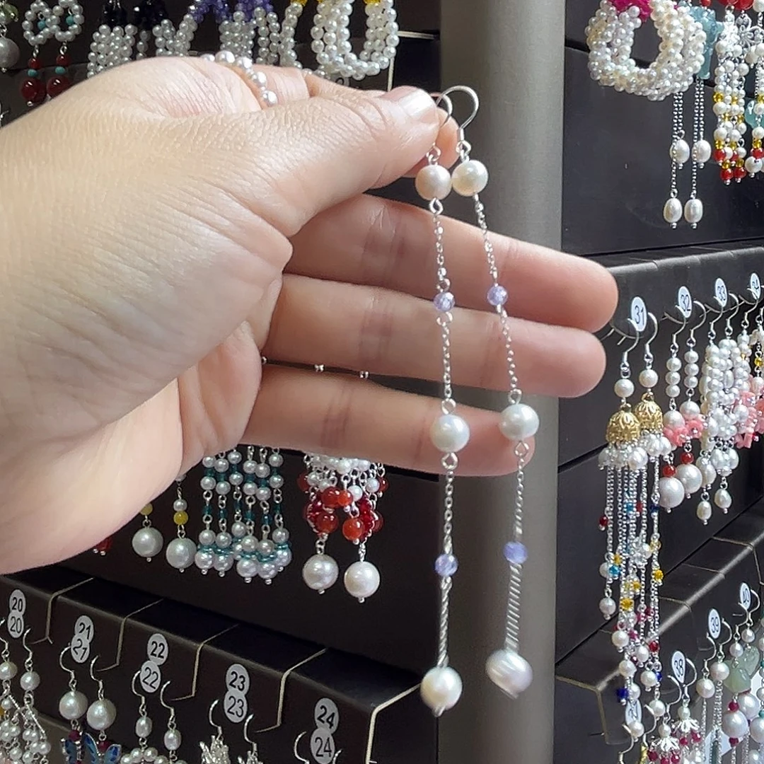 925银博雅手作S925 纯银耳饰