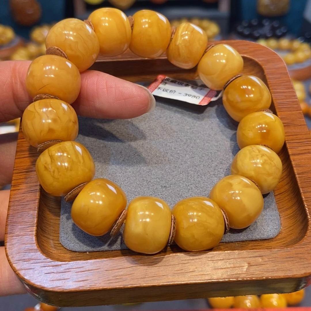 琥珀未镶嵌手链蜜蜡