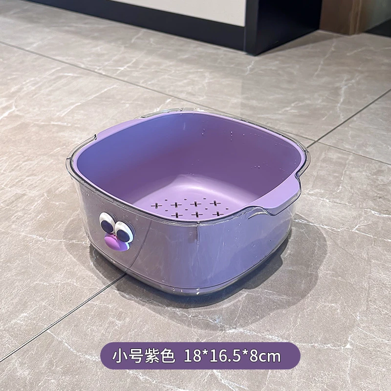 双层多巴胺沥水篮家用可爱水果篮子清洗滤水二合一加厚果盘洗菜篮