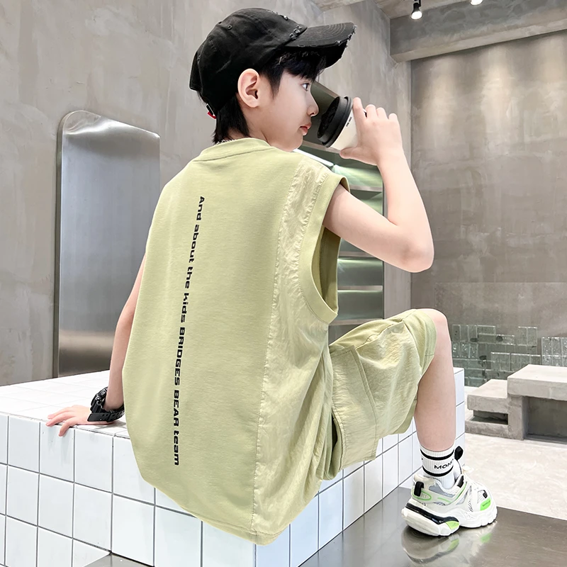 男童夏款套装2024新款夏装无袖儿童夏款两件套网红【MD】BF484