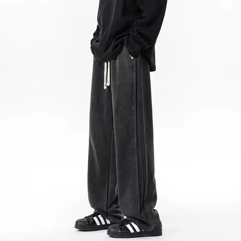 9992美式重磅cleanfit纯色运动卫裤男潮牌宽松休闲裤