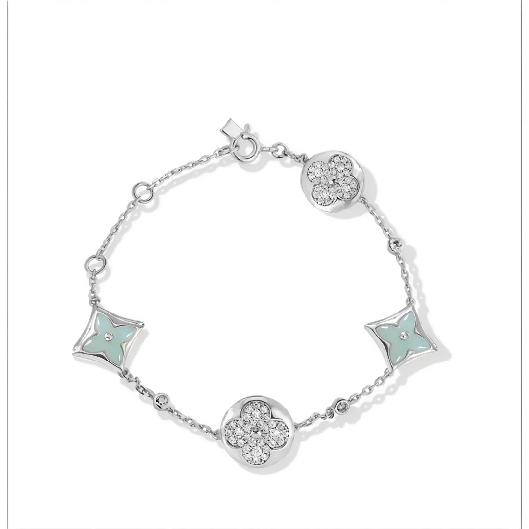 老花四叶草手链设计轻奢气质 8286