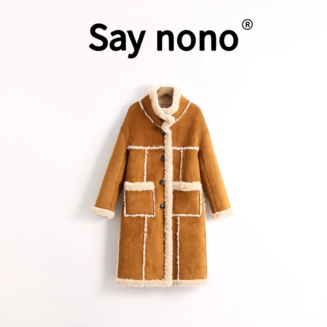 1懒猫nono│Saynono可双面穿100绵羊毛加厚中长款外套 /JW24007
