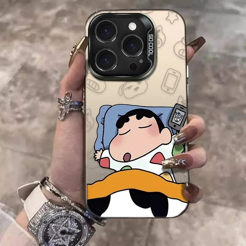 睡觉小新适用苹果16Promax手机壳iPhone15卡通14/13p保护套12防摔