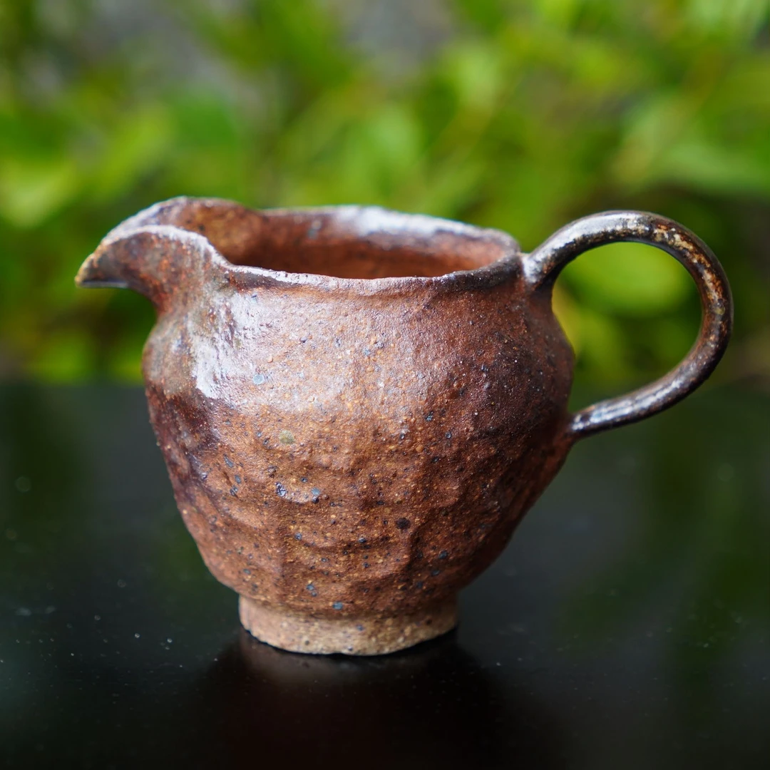 精品手捏粗陶柴烧公道杯纯手工原矿粗陶分茶器自然落灰