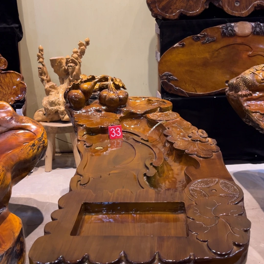 楠木根雕实木茶桌