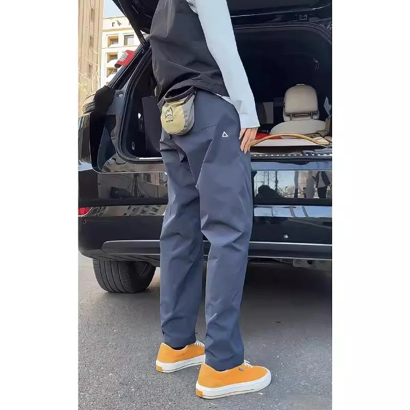 小三角标裤子男款夏季防水速干直筒微锥工装裤户外徒步登山冲锋裤