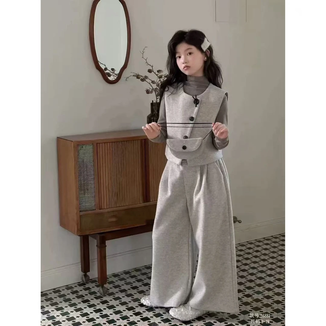 【满天星】女童大美丽呢子四件套装版型好看长袖Z26221