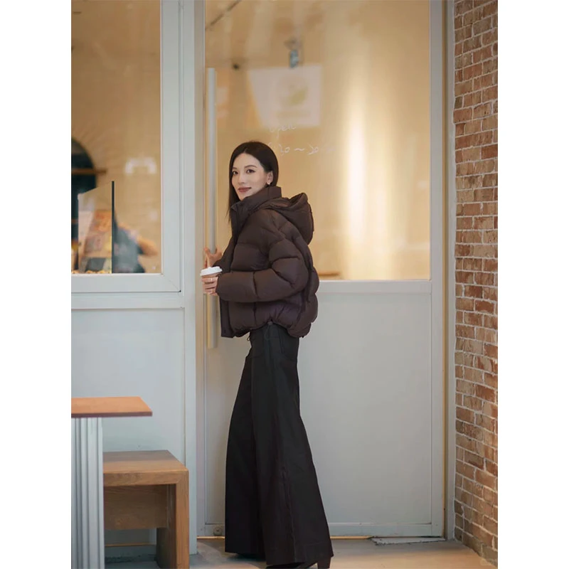 2025秋冬季新款修身显瘦宽松百搭时尚外套上衣简约直筒长裤套装女