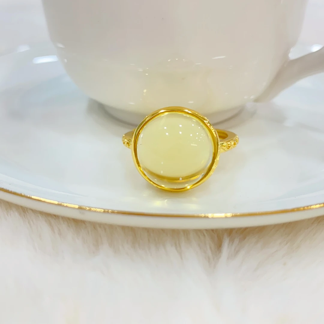 S925银蓝珀戒指简约气质时尚精致轻奢