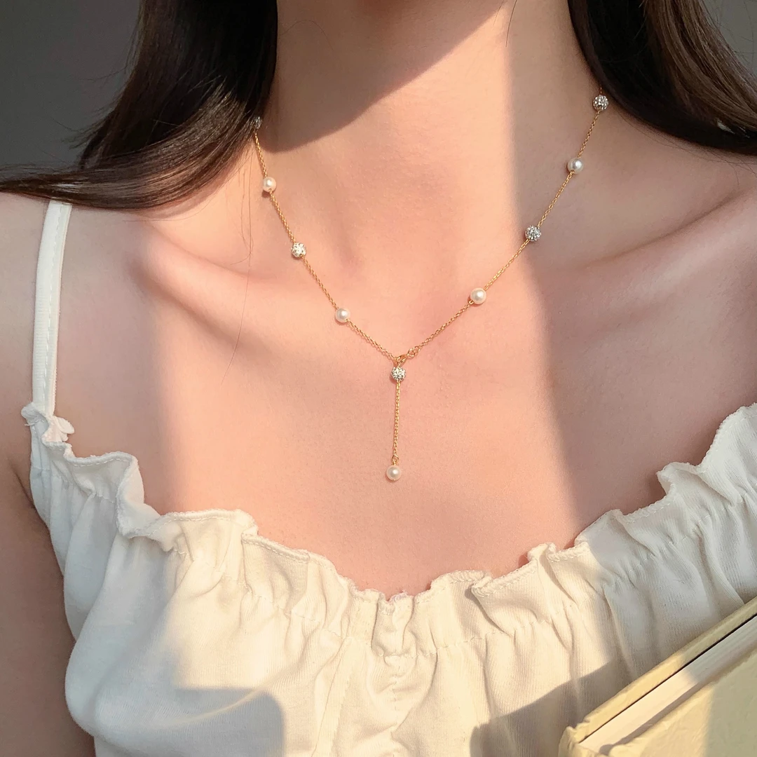 FARCOKO/法蔻 坠链均925银 银河满天星项链女法式搭配攻略毛衣链