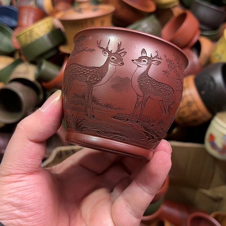 紫砂茶杯全手工紫砂主人杯