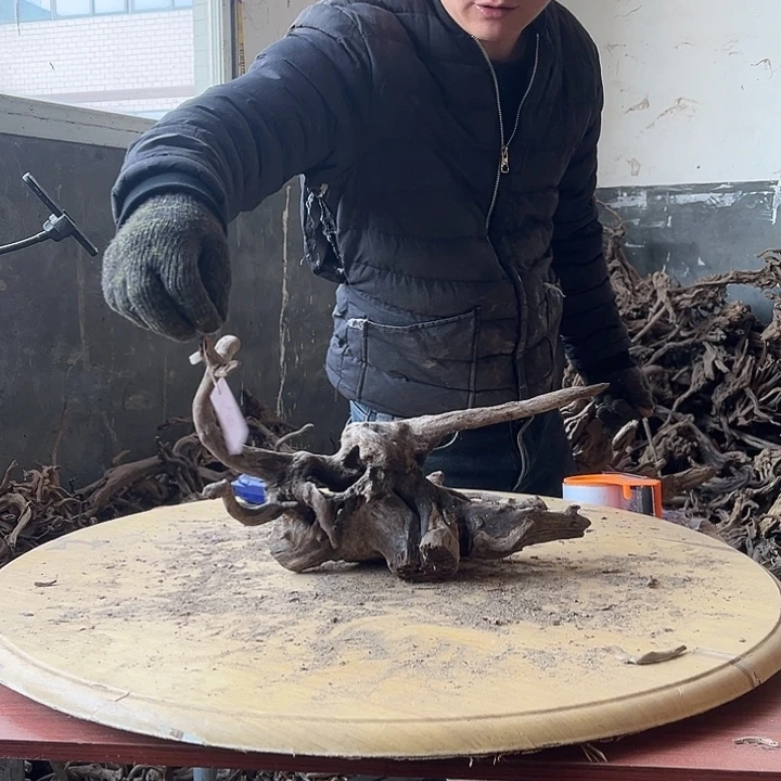 吴***能不锈钢鱼缸造景根雕艺术137