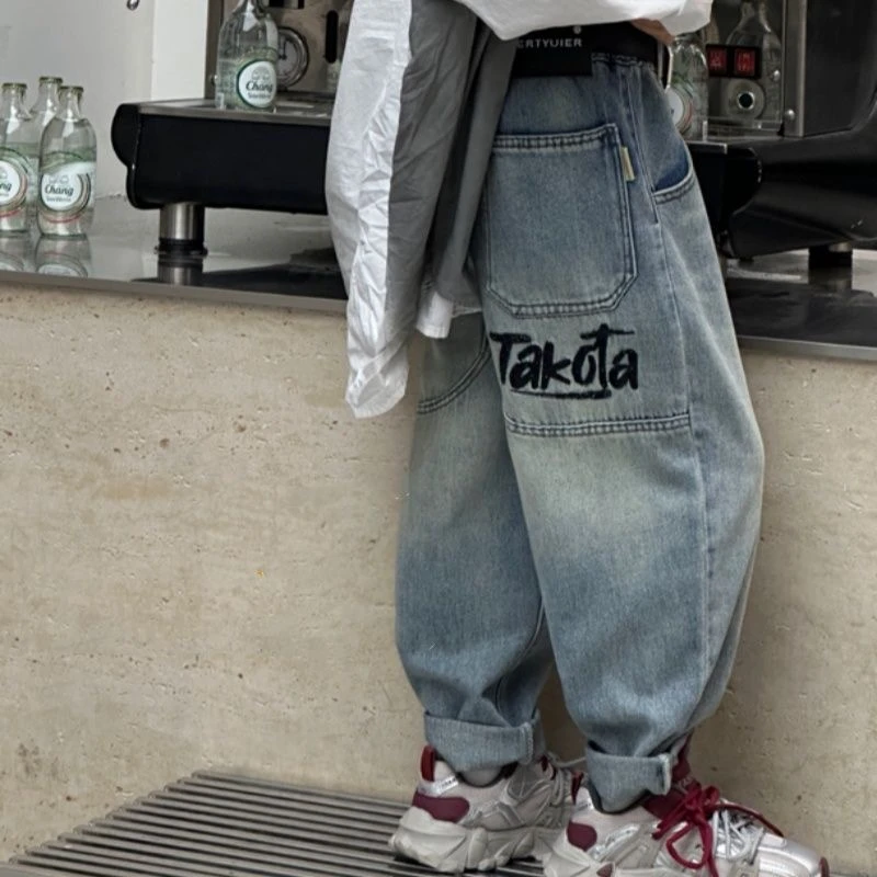 儿童牛仔裤2025春季时尚童裤童装服饰男童韩版百搭长裤宝宝外穿潮