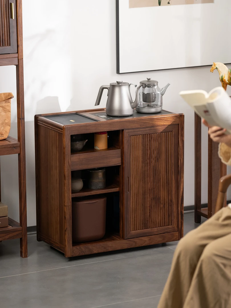 【源木林】G3乌金木茶柜桌边置物烧水几茶边柜办公简约家用客厅收纳
