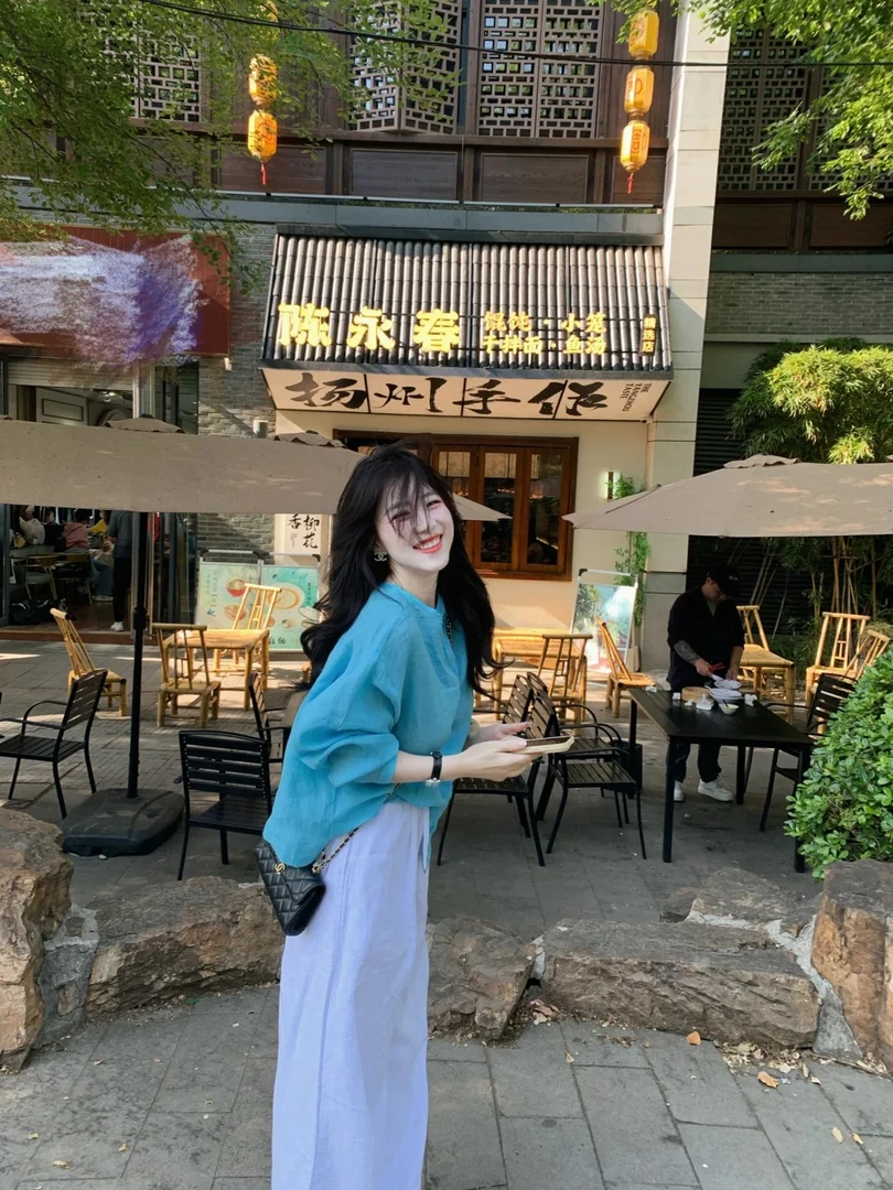 夏季长袖洋气高腰减龄百搭V领宽松防晒衬衫法式显瘦小个子气质