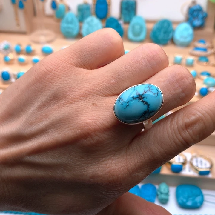 绿松石银S925镶嵌珠宝奇石