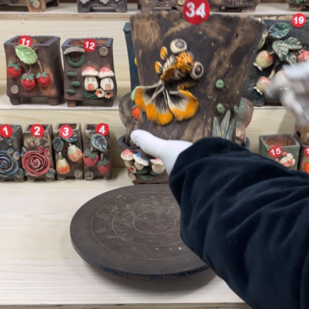 【闪购商品】紫砂花盆34号内口13.5×12脚高17