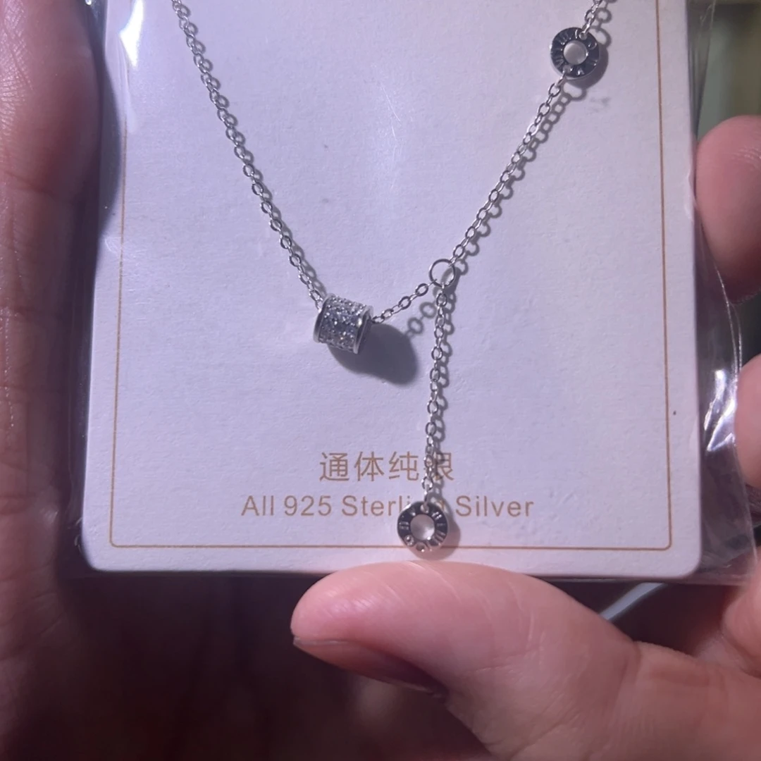 坠链均925银锆石项链