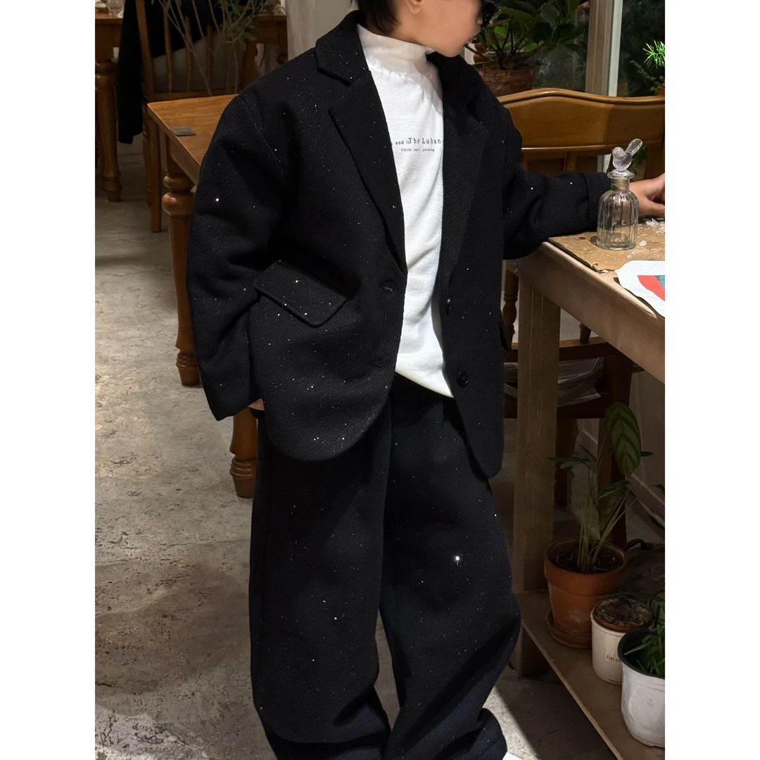 THE LUHAN 【高定】儿童新年款加棉加厚西装裤子套装715-716