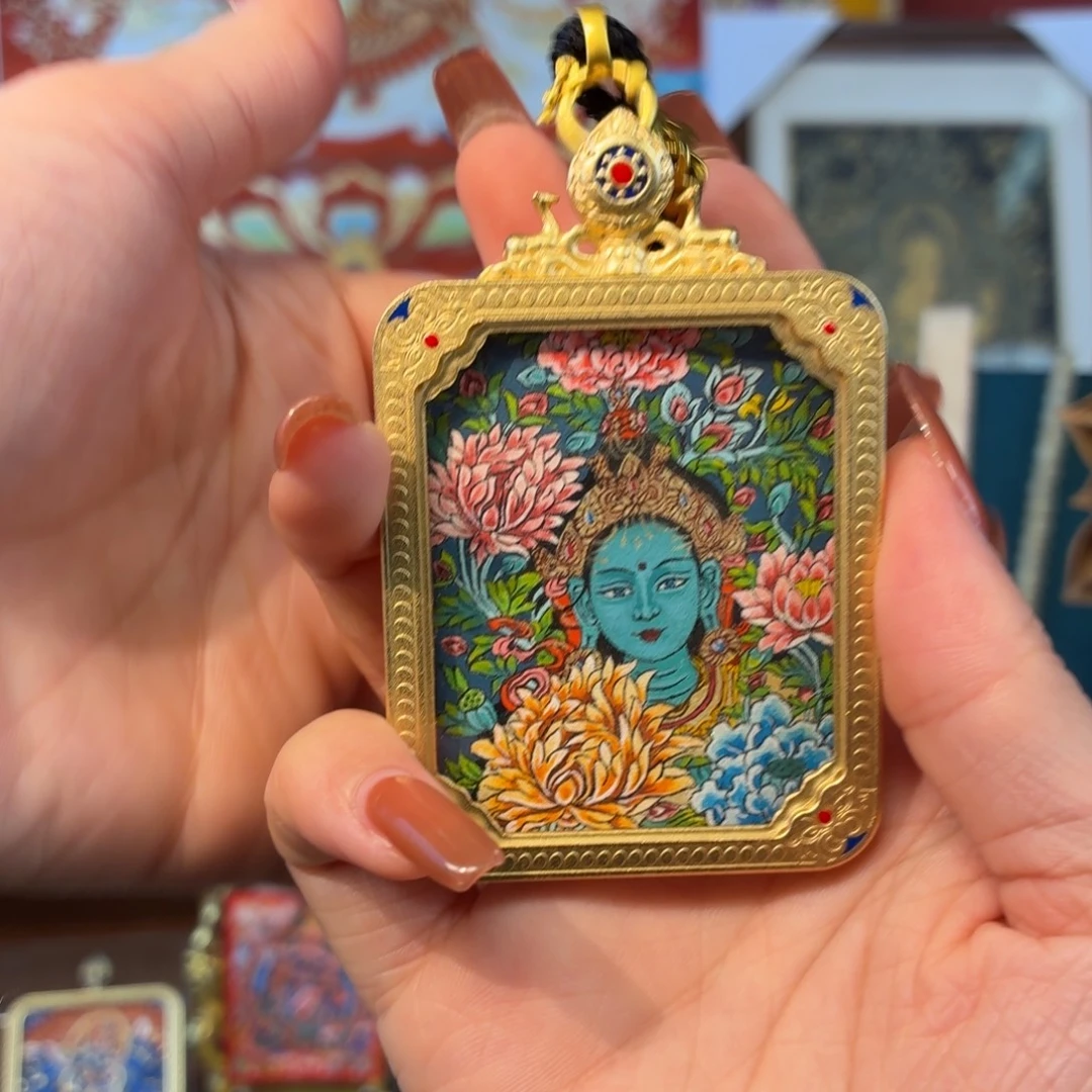吊坠绿度母 唐卡卡
