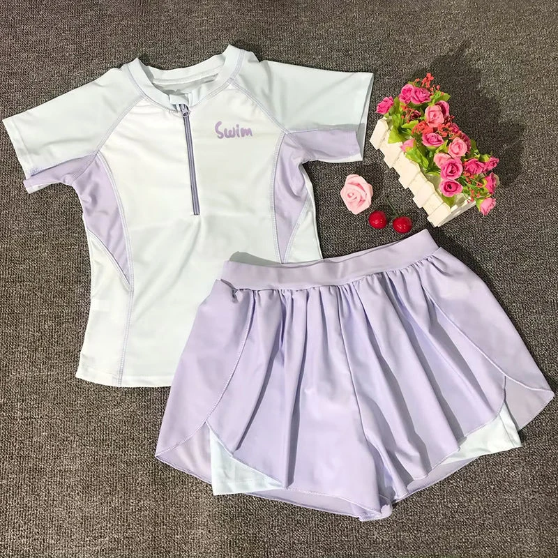 儿童泳衣女孩2025新款宝宝分体女童防晒游泳衣中大童温泉训练泳装