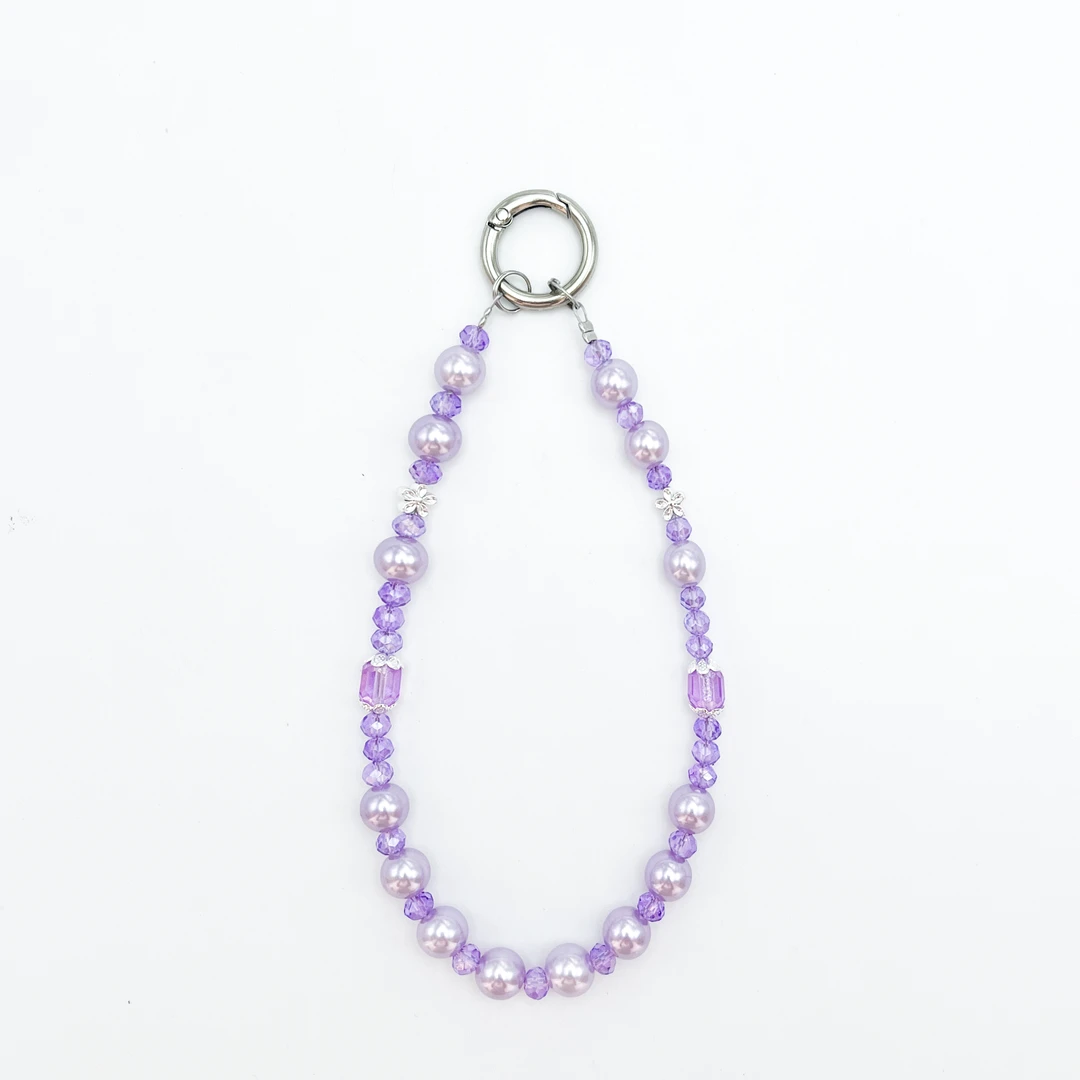 纯手工水晶DIY珠绳手机挂链饰品手机链包包挂链时尚彩色车挂通用