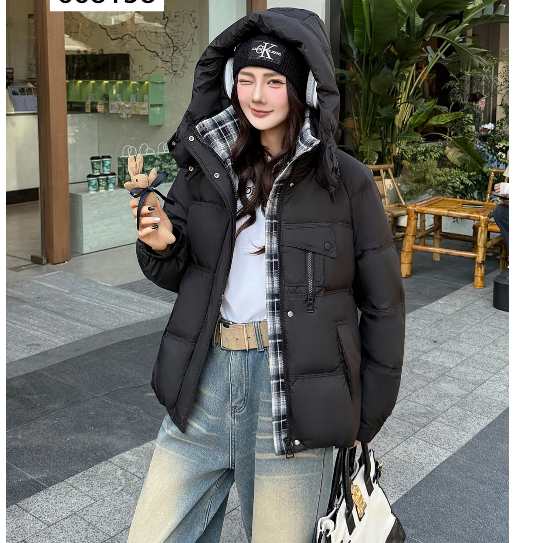 韩版百搭连帽羽绒服8138
