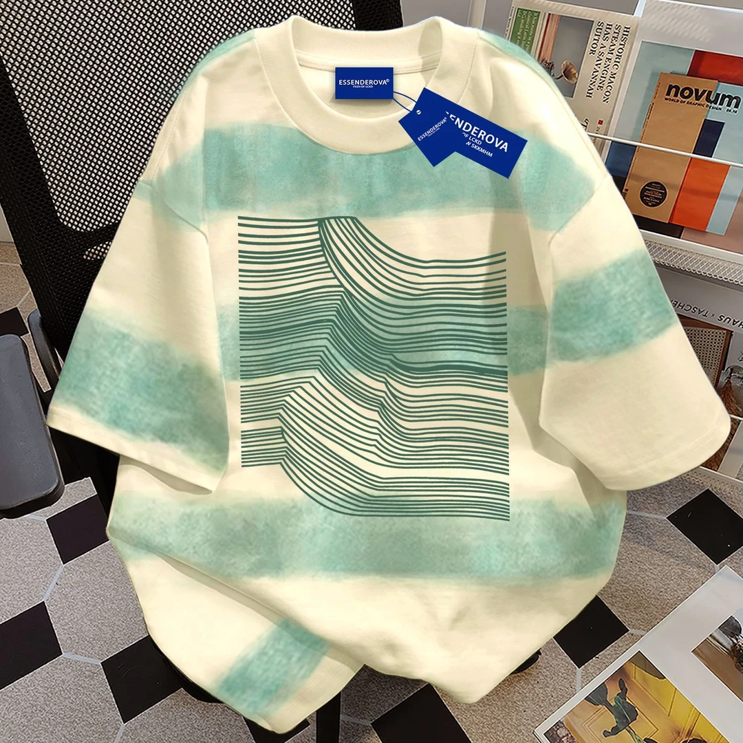 100%纯棉小众设计感短袖t恤男女夏季爆款显瘦街头圆领情侣上衣服