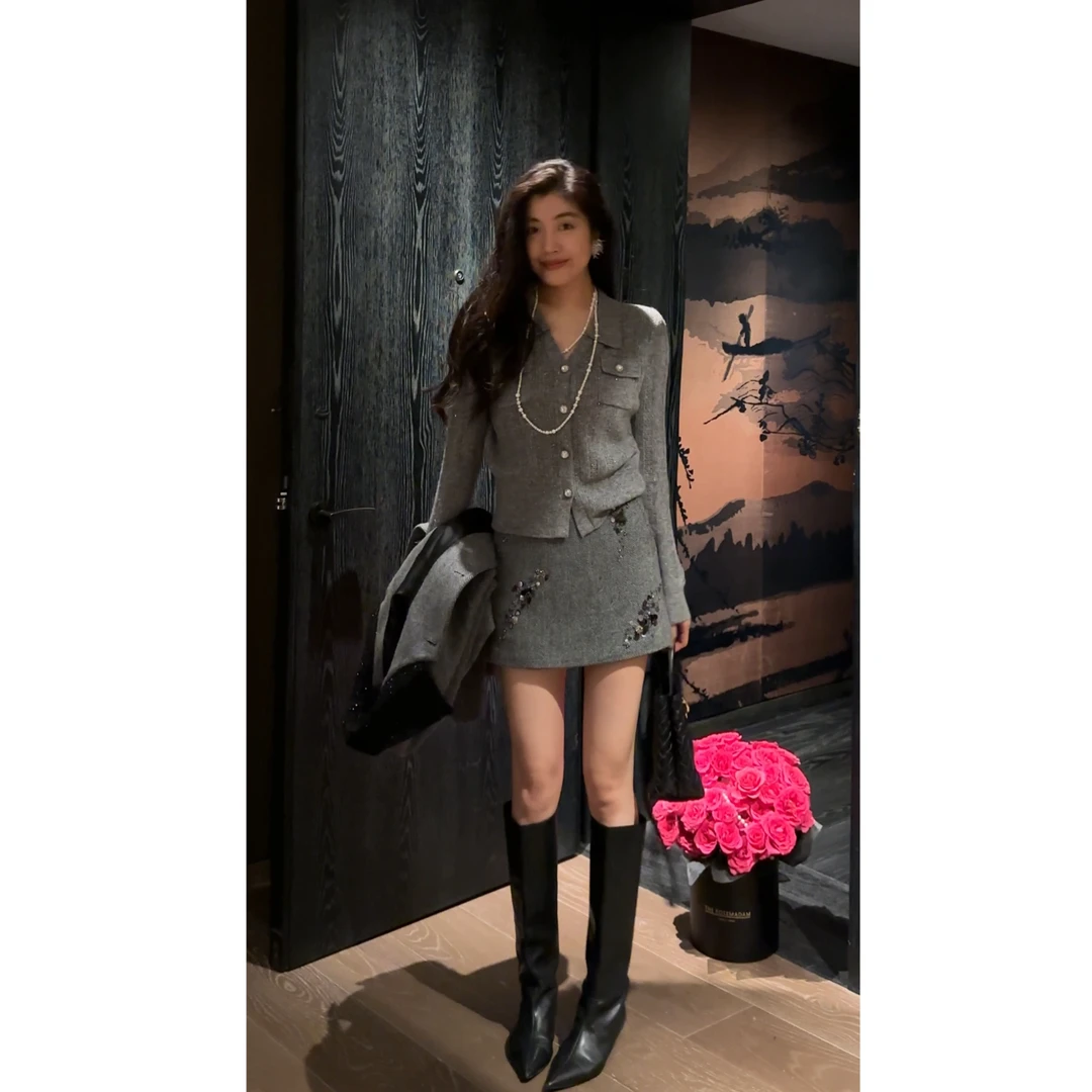 【N·COU】25冬【银河系】绵羊毛软糯显瘦针织开衫唐装套装DY10353