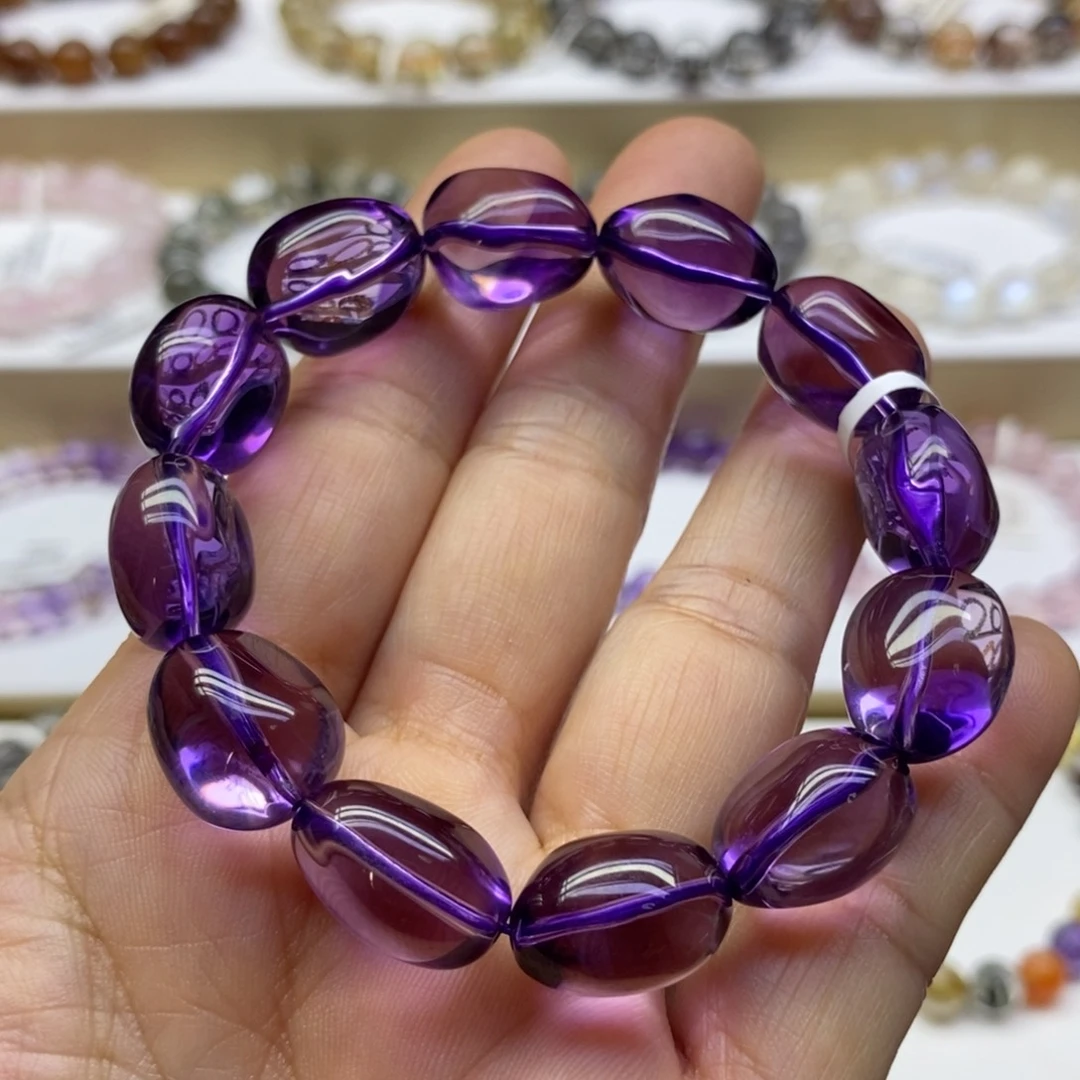 水晶手链未镶嵌巴西紫随形