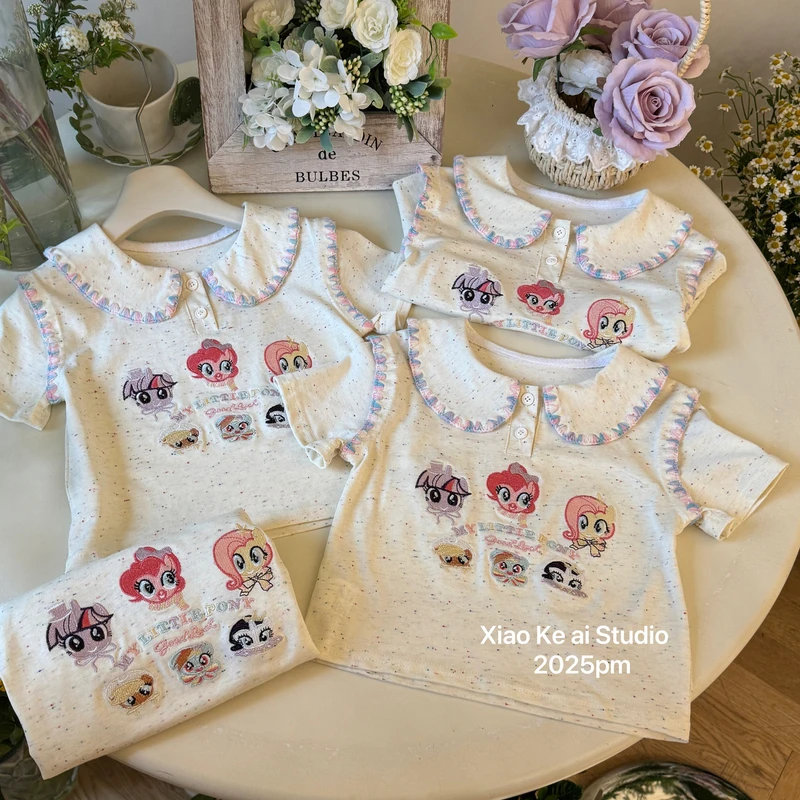 Hmgc.小马宝莉家族棉质短T恤 （拍大）欧若风女宝印花夏季宝宝纯