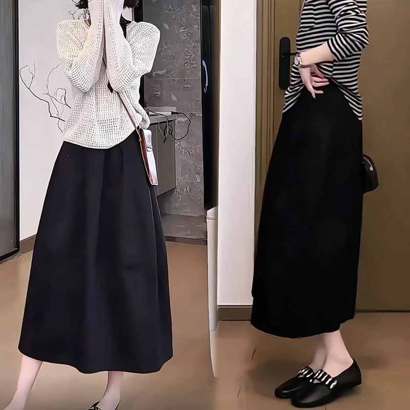 A字半身裙女夏季大码洋气新款微胖妹妹宽松显瘦百搭中长款花苞裙