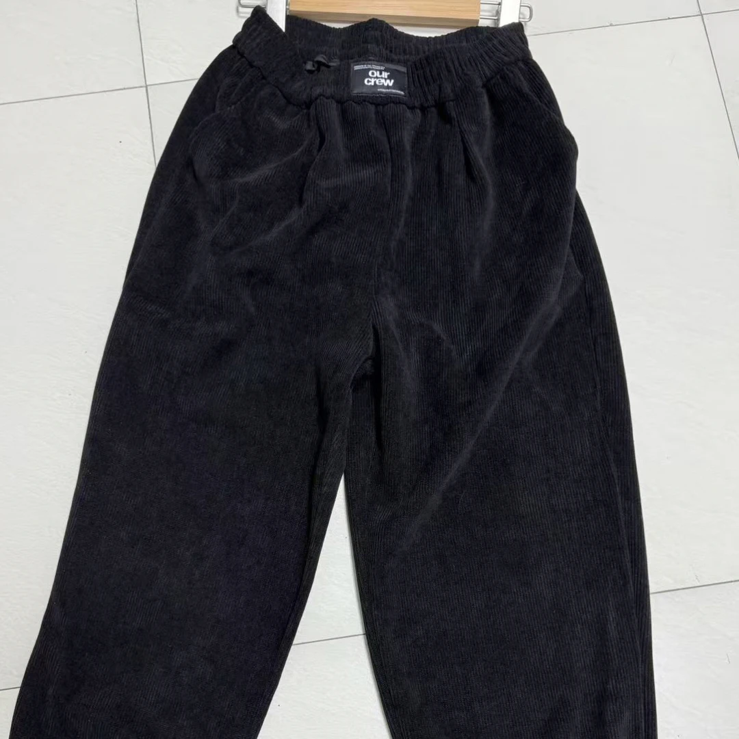 大码条绒萝卜裤19893