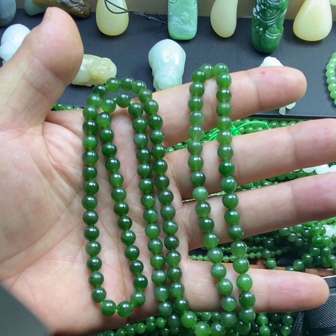 和田玉（碧玉）未镶嵌项链
