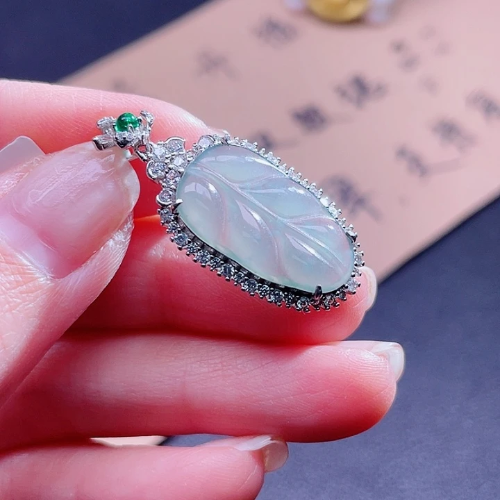 翡翠吊坠(不含链)银S925镶嵌